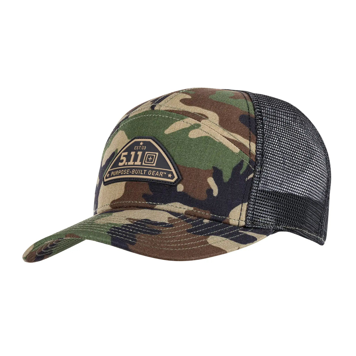 5.11 PBG Woodland Camo 7 Panel Hat