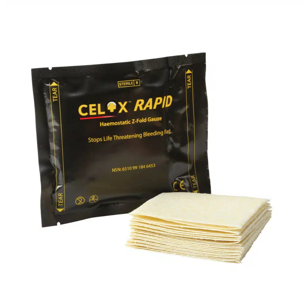 Celox Rapid Haemostatic Z-Fold Gauze 1