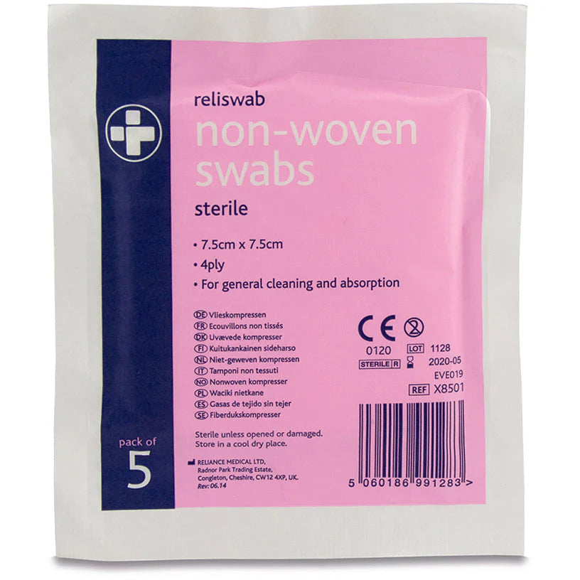 Sterile Non-Woven Swabs - 7.5 x 7.5cm 1