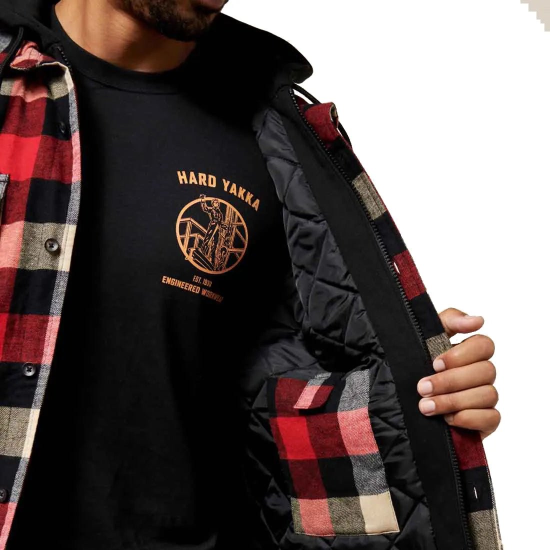 Hard Yakka Quilted Flannel Shacket