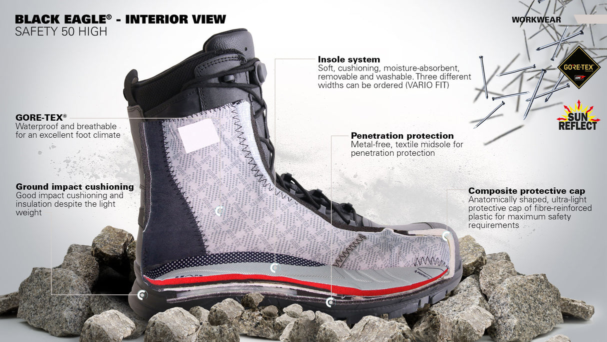 HAIX Black Eagle Safety 50 High S3 Boots (Black)