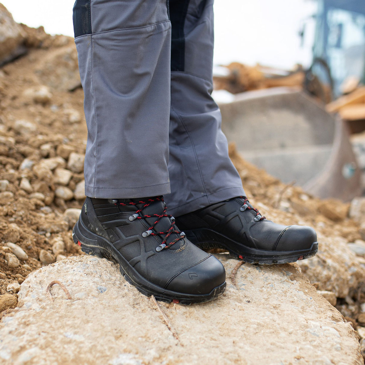 HAIX Black Eagle Safety 54 Mid S3 S7 Boots (Black/Red)