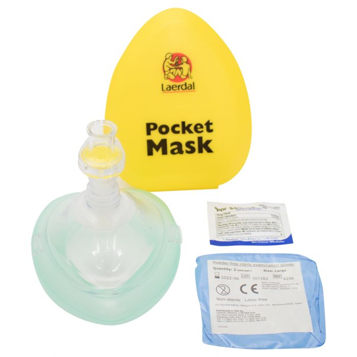 Laerdal Pocket Mask - without O2 Inlet (Hard Yellow Case)