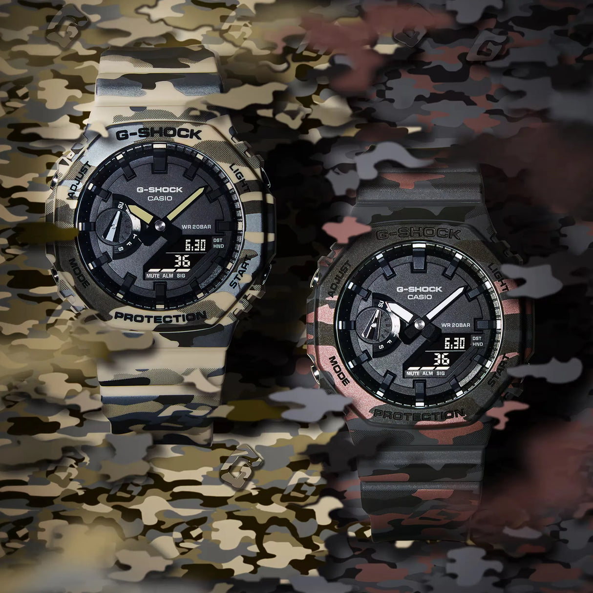 Casio G-SHOCK 2100 Series Camo Analogue Watch (GA-2100CM-8AER)