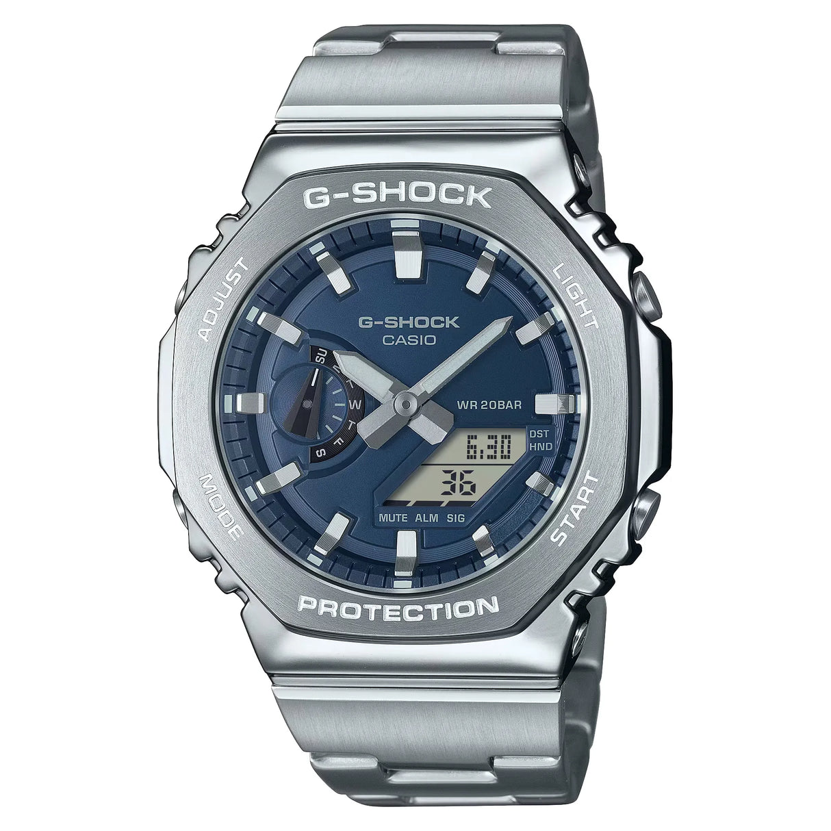 Casio G-SHOCK 2100 Series Steel Dual Display Watch (GM-2110D-2BER)
