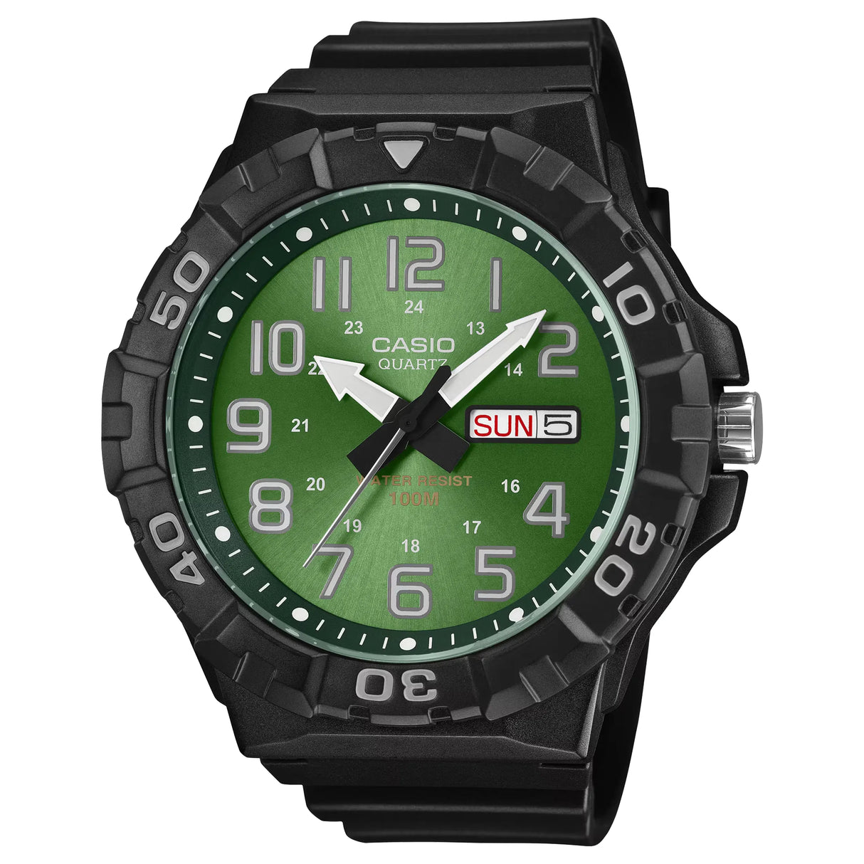 Casio Green Face Series Day/Date Analogue Watch (MRW-210H-3BVEF)