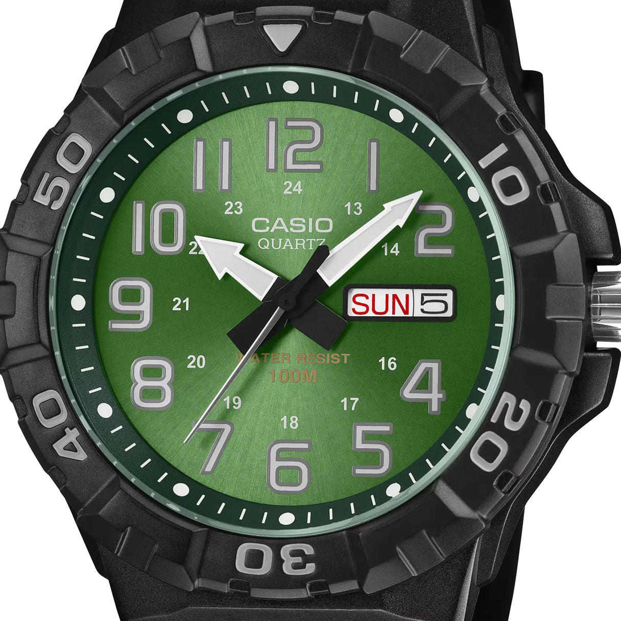Casio Green Face Series Day/Date Analogue Watch (MRW-210H-3BVEF)