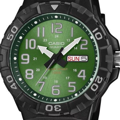 Casio Green Face Series Day/Date Analogue Watch (MRW-210H-3BVEF)