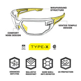 Mechanix Vision Type-X Safety Eyewear - Black Frame / Clear Lens