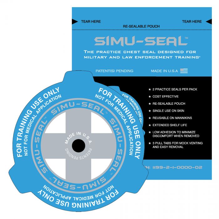 Simu-Seal Practice Chest Seal - Pack of 2 (Blue)