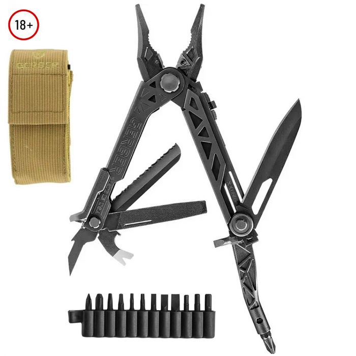 Gerber Centre-Drive Multi-Tool (Black w/ MOLLE Sheath + Bit Set)