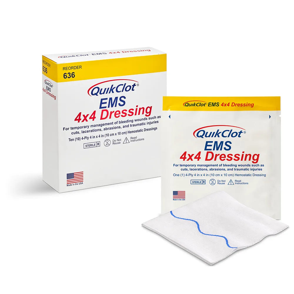 QuikClot EMS Haemostatic Dressing (10cm x 10cm) How to