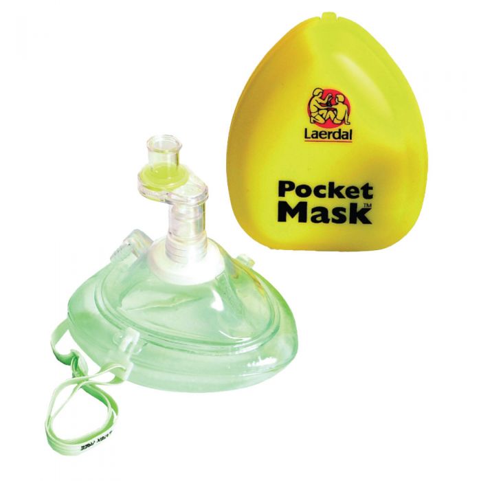 Laerdal Pocket Mask - with O2 Inlet (Hard Yellow Case)