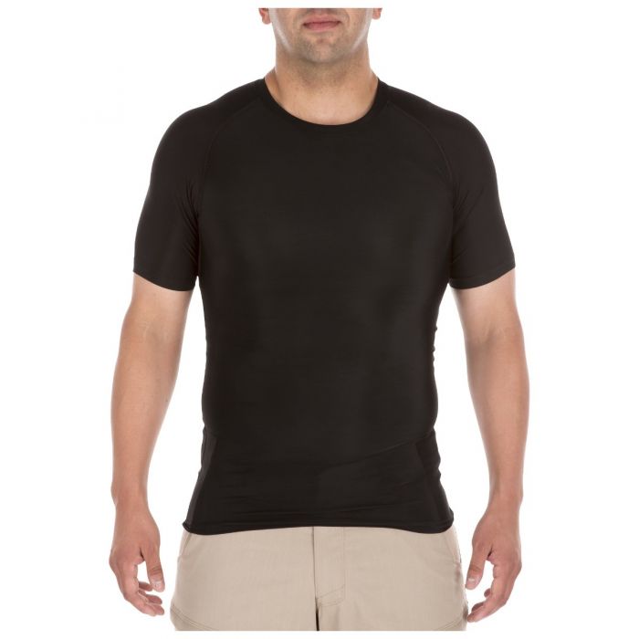 5.11 Tactical Stay In The Fight Maglietta Uomo In Cotone 100%, Nera, Con Gestione Umidità E Cuciture Doppie